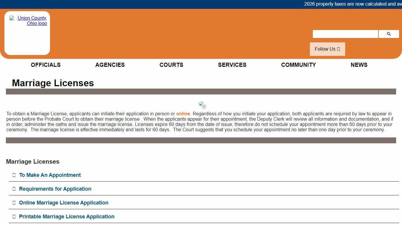 Union County, Ohio - Marriage Licenses