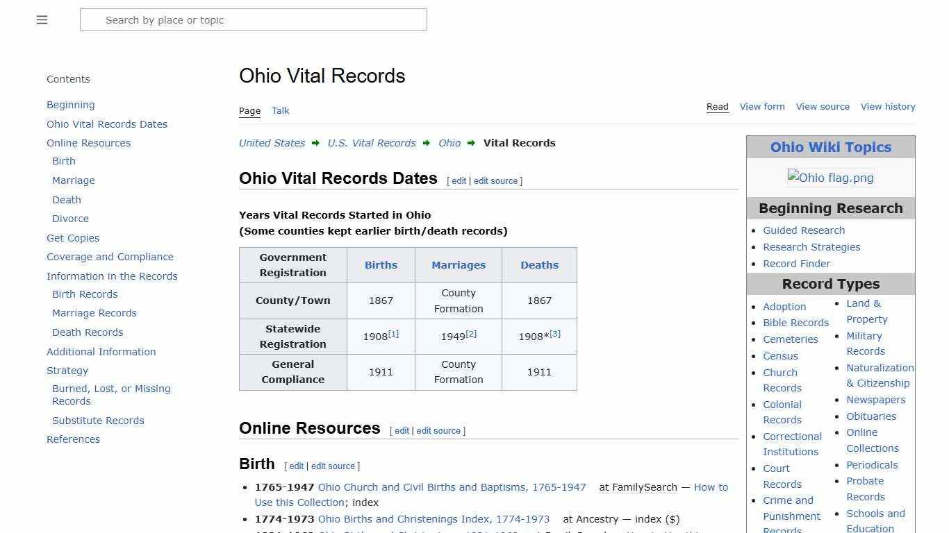 Ohio Vital Records • FamilySearch